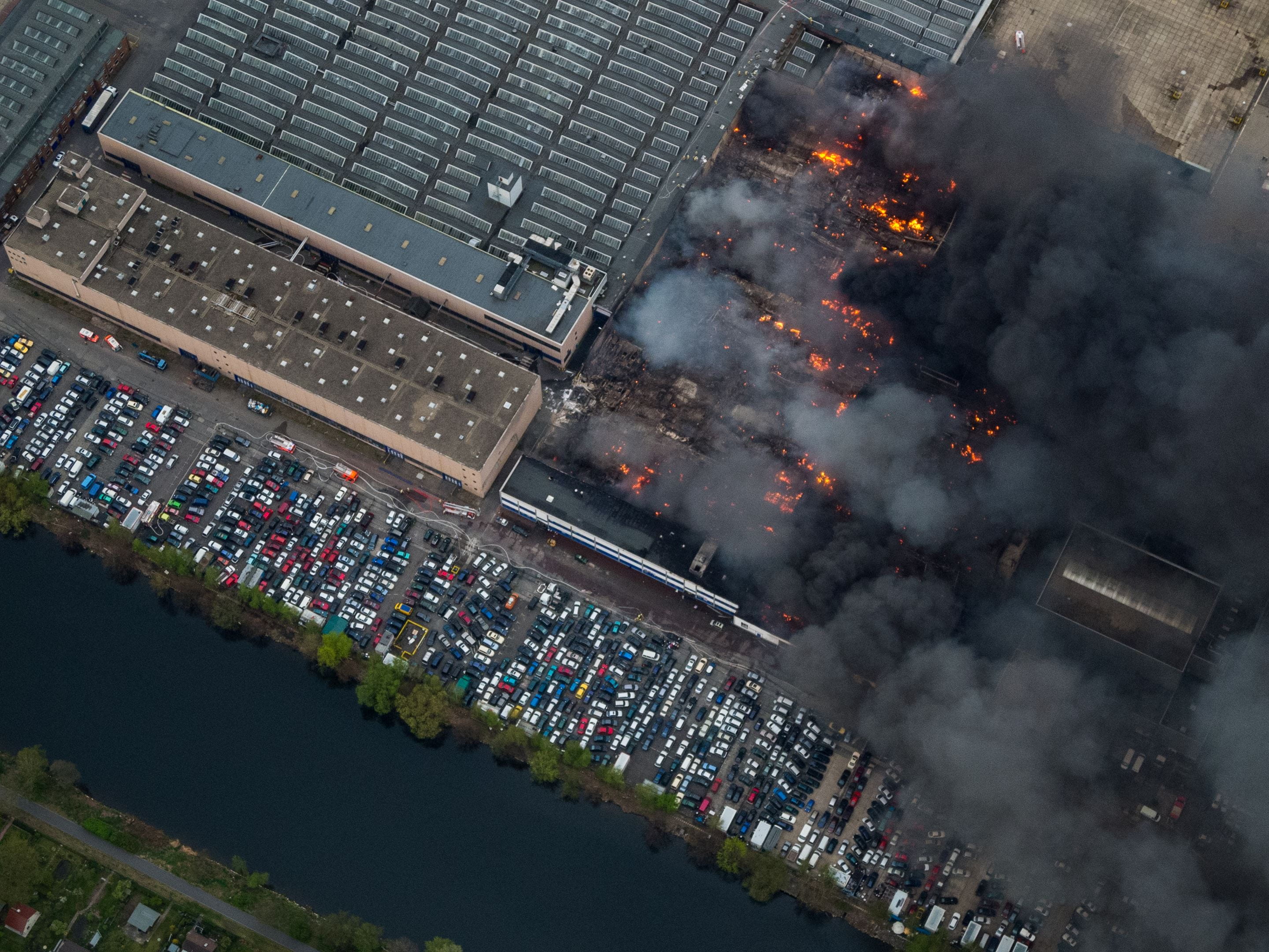 Brand in een openbaar gebouw. 